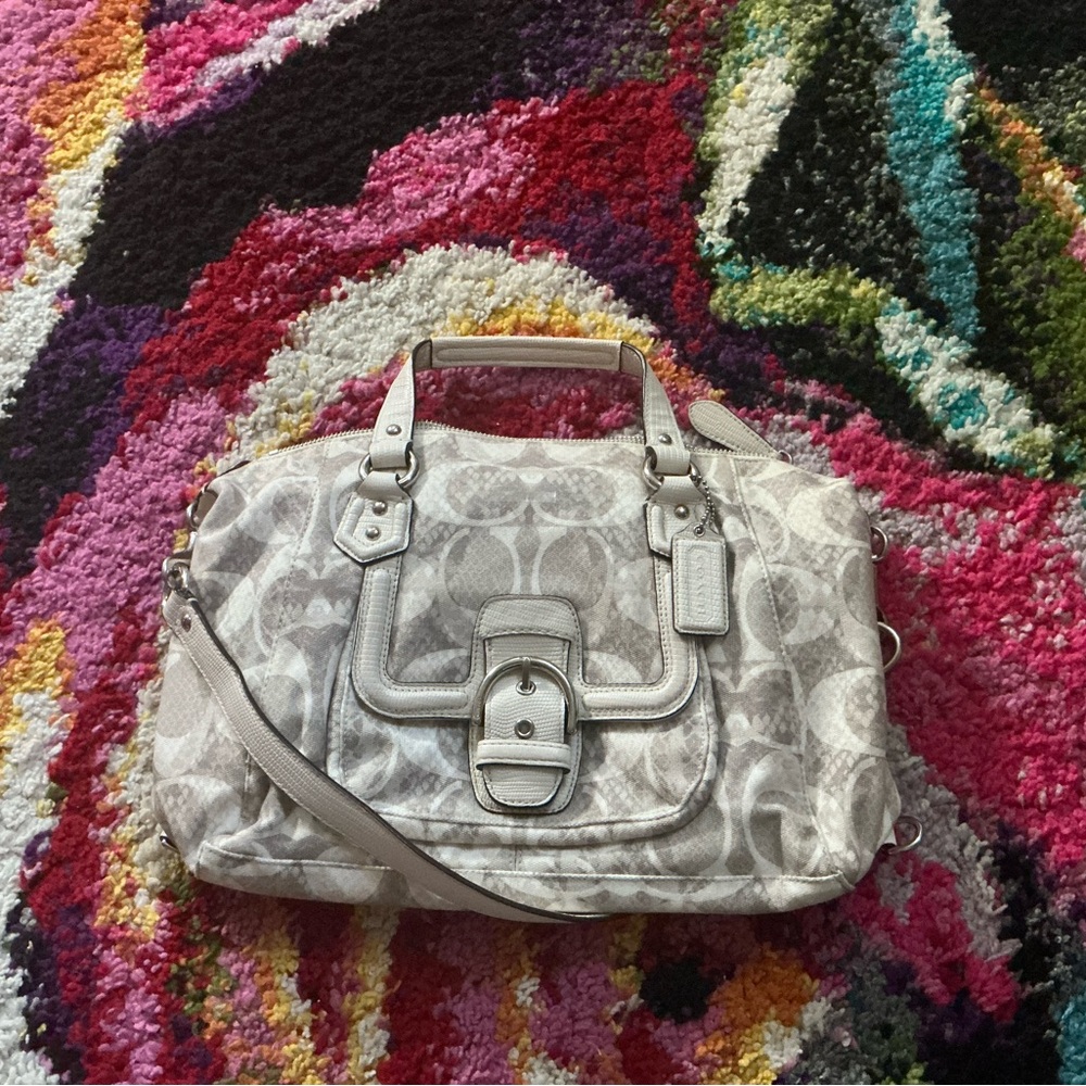 Coach Gray Signature Handbag